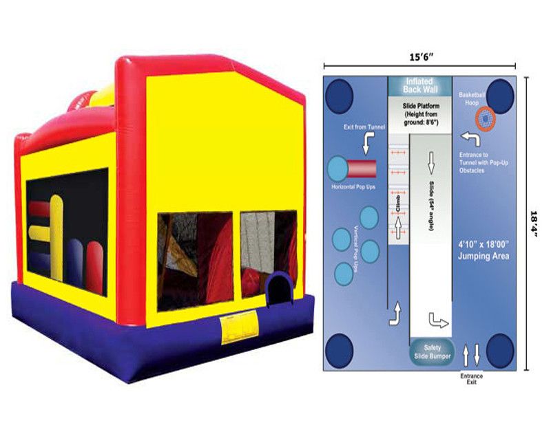 5 in 1 Big Module Bounce House rental in Miami, Broward and Palm Beach