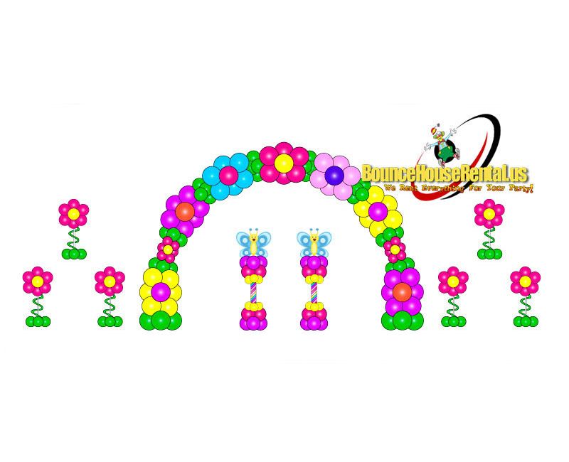 Flower Balloons decoration package rental in Miami, Broward and Palm Beach