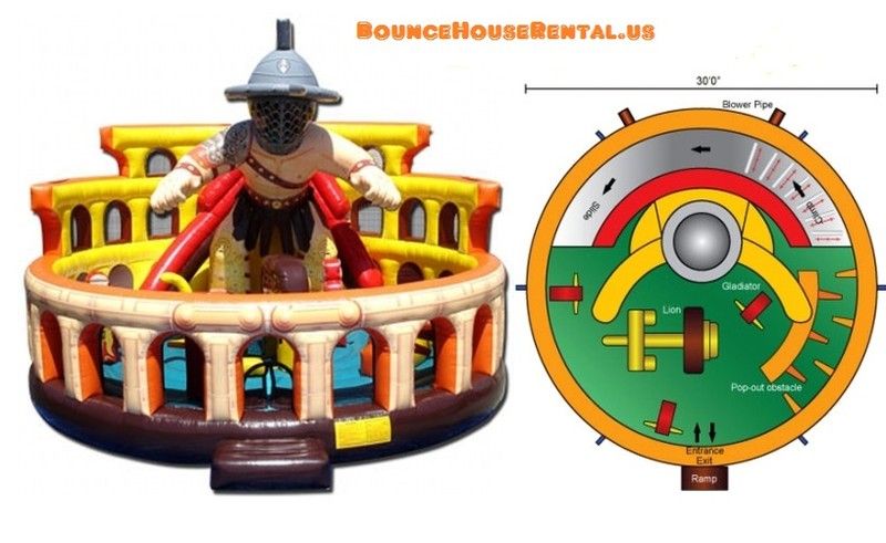 Inflatable Gladiator Obstacle Course rental in Miami, Broward and Palm Beach