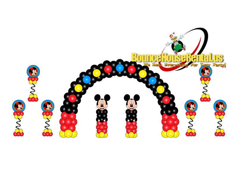 Mickey Balloon decoration package rental in Miami, Broward and Palm Beach