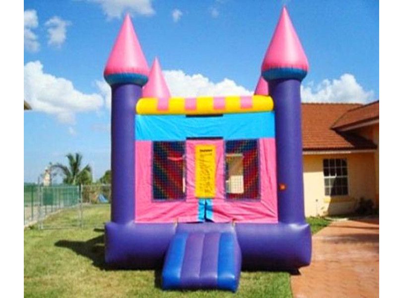 Pink Castle Bounce House rental in Miami, Broward and Palm Beach