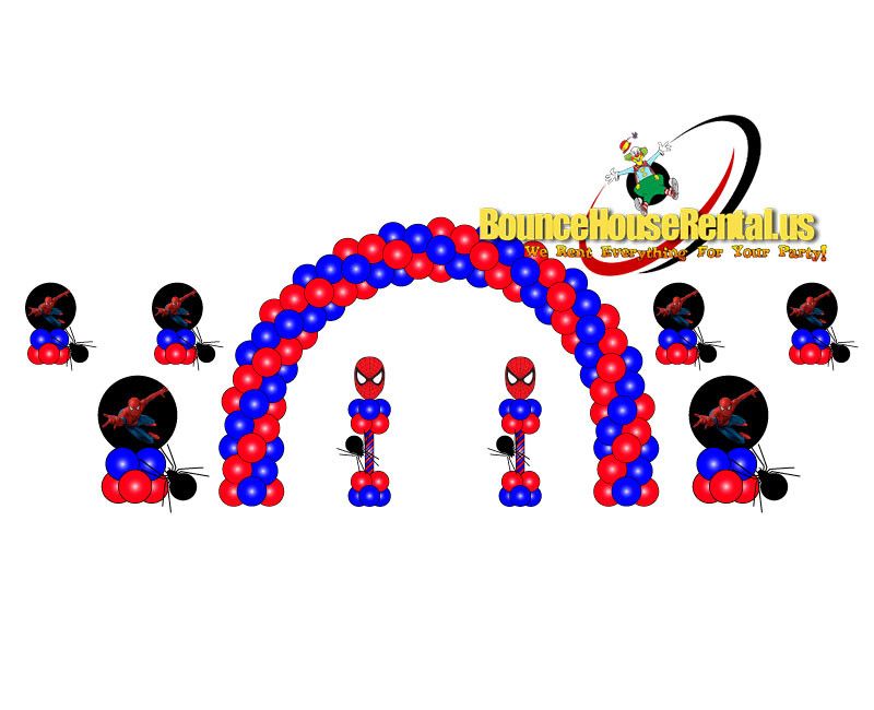 Spiderman balloons decoration packages rental in Miami, Broward and Palm Beach