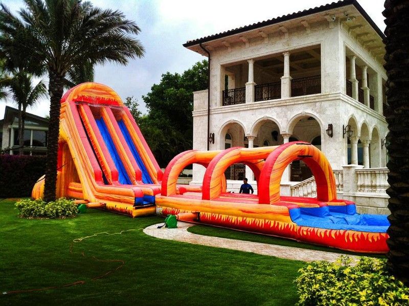 Volcano Water Slider rental in Miami, Broward and Palm Beach